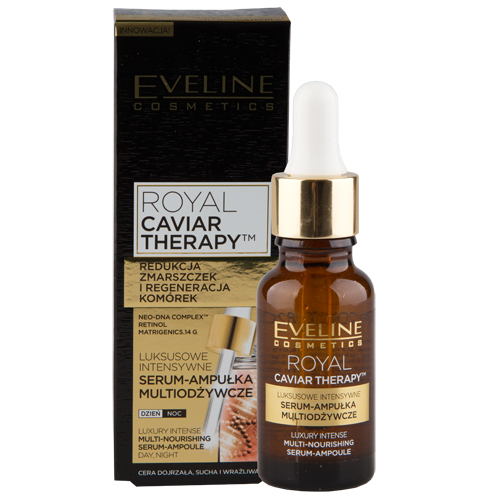 

Сыворотка для лица EVELINE ROYAL CAVIAR THERAPY дневная и ночная мультипитательная 18 мл