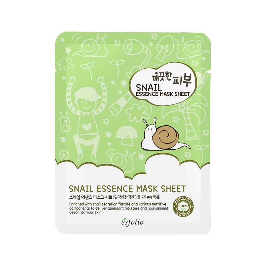 Маска для лица ESFOLIO с экстрактом секрета улитки 25 мл