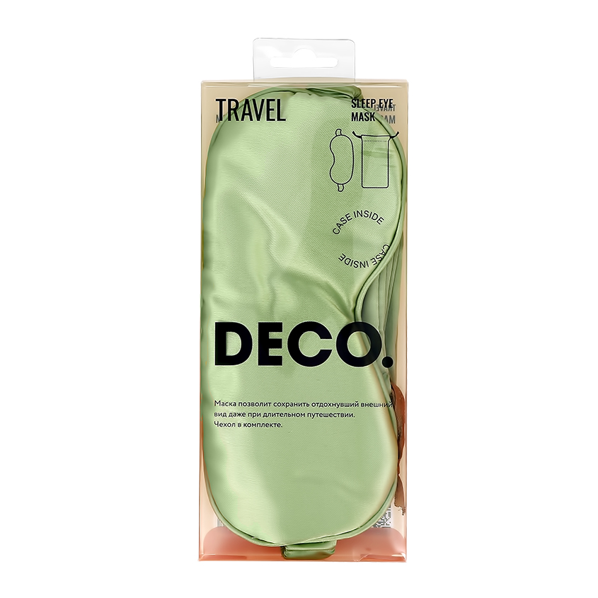 Маска для сна и путешествий `DECO.` с чехлом (pistachio)