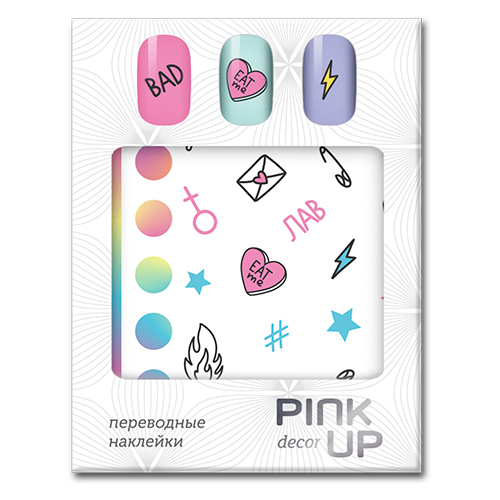

Наклейки для ногтей PINK UP DECOR белая упаковка тон 622