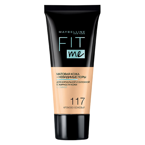 Крем тональный для лица MAYBELLINE FIT ME тон 117 кремово-бежевый