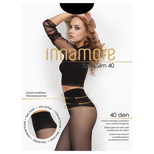 INNAMORE Колготки женские INNAMORE TALIA SLIM 40 den тон Nero р-р 3