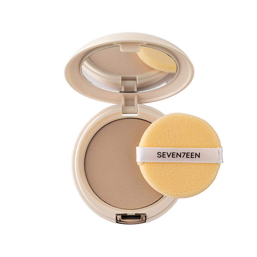 Пудра для лица SEVENTEEN NATURAL SILKY COMPACT POWDER компактная шелковая тон 03 Карамель