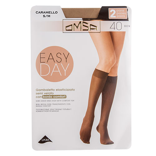 Гольфы женские OMSA EASY DAY 40 den р-р S/M 2 пары 1/2 Caramello