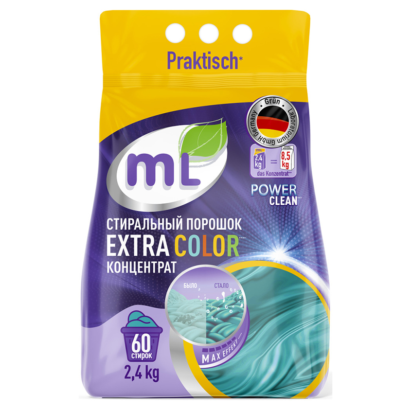 Порошок стиральный ML EXTRA COLOR концентрат 2,4 кг ml порошок стиральный ml extra color концентрат 2 4 кг