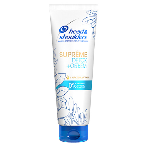 Бальзам-ополаскиватель для волос HEAD & SHOULDERS SUPREME DETOX+ ОБЪЕМ с маслом арганы против перхоти 275 мл