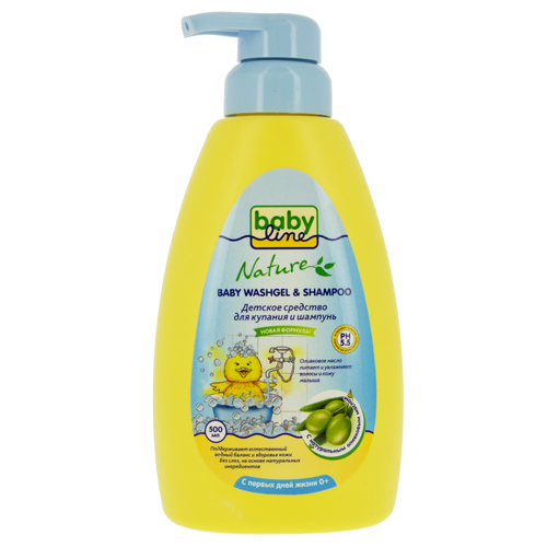 

Средство для купания и шампунь детский BABYLINE с оливковым маслом 500 мл