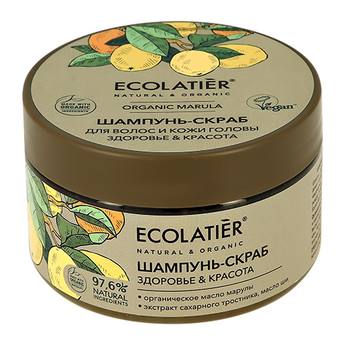 Шампунь-скраб для волос ECOLATIER ORGANIC MARULA Здоровье &  красота 300 г