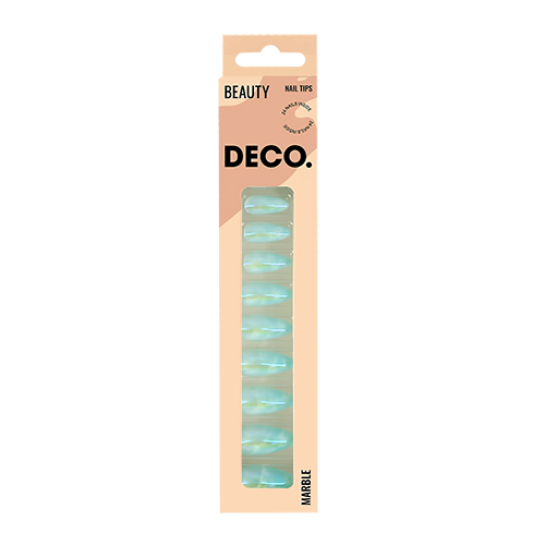 Набор накладных ногтей `DECO.` MARBLE blue (24 шт + клеевые стикеры 24 шт)