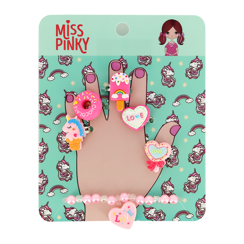 

Набор бижутерии MISS PINKY браслет, кольцо 5 шт