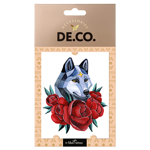 

Татуировка для тела DE.CO. WATERCOLOR STORY by Miami tattoos переводная Florish wolf