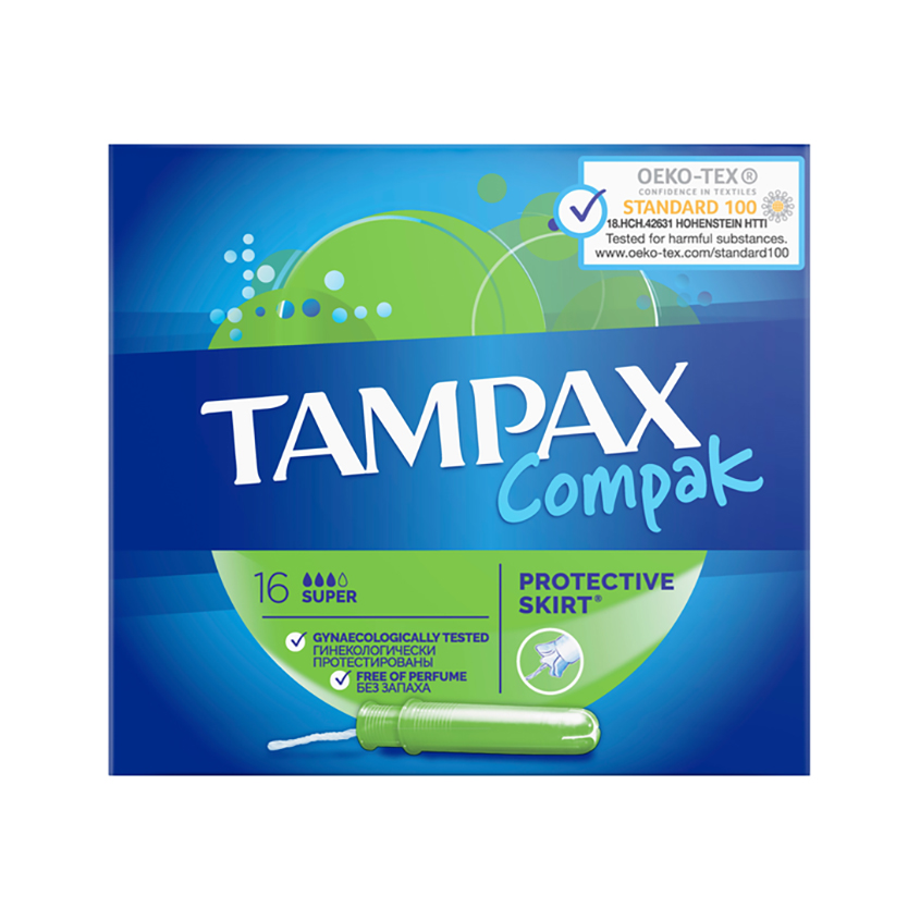 Тампоны с аппликатором TAMPAX COMPAK Super 16 шт