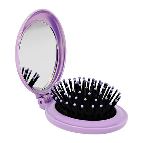 Расческа для волос `MISS PINKY` с зеркалом складная (фиолетовая)