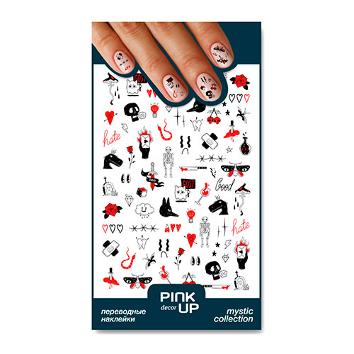 Наклейки для ногтей `PINK UP` `DECOR` 2D переводные тон 26