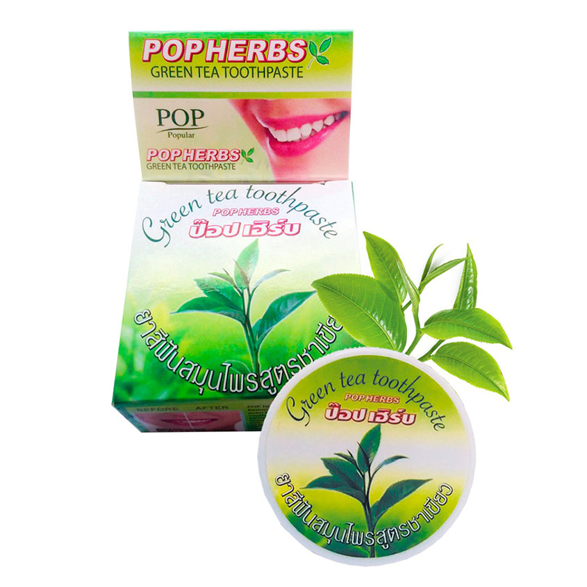 Паста зубная POP HERBS травяная с зеленым чаем 25 г