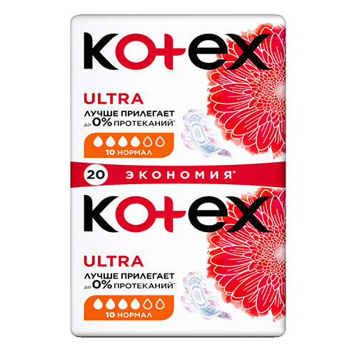 Прокладки ультратонкие KOTEX ULTRA Нормал 20 шт