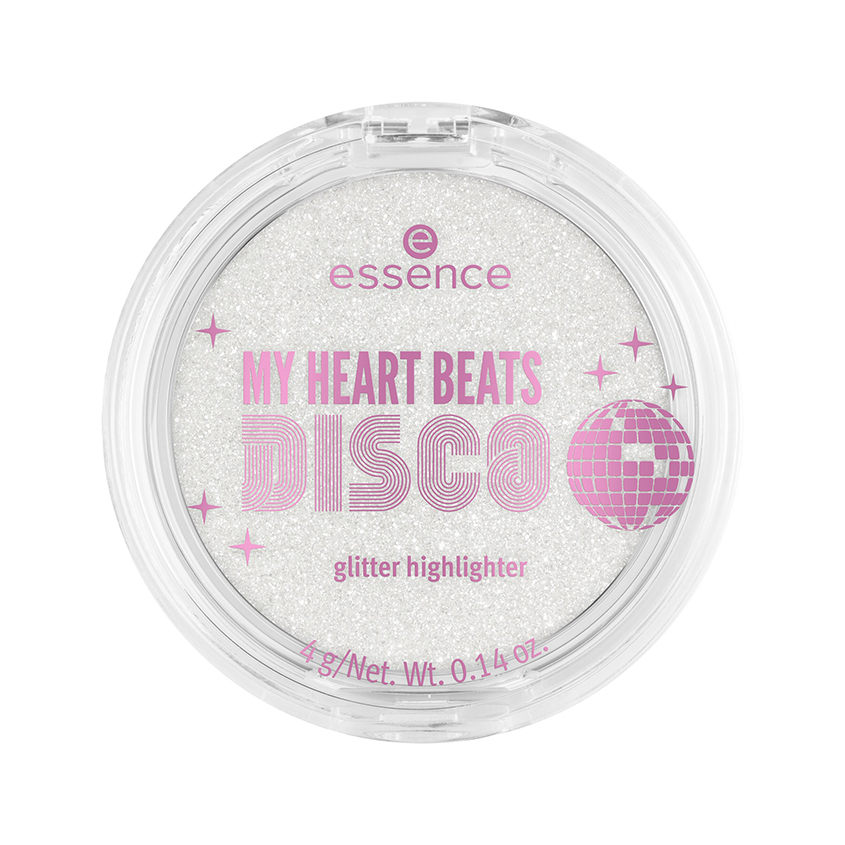 Хайлайтер для лица `ESSENCE` MY HEART BEATS DISCO на глиттерной основе тон 01 It`s dis`glow time!