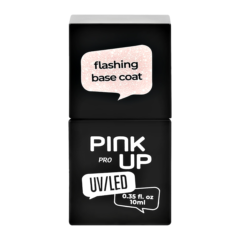 Светоотражающая база для ногтей UV/LED PINK UP PRO flashing base coat тон 01 10 мл