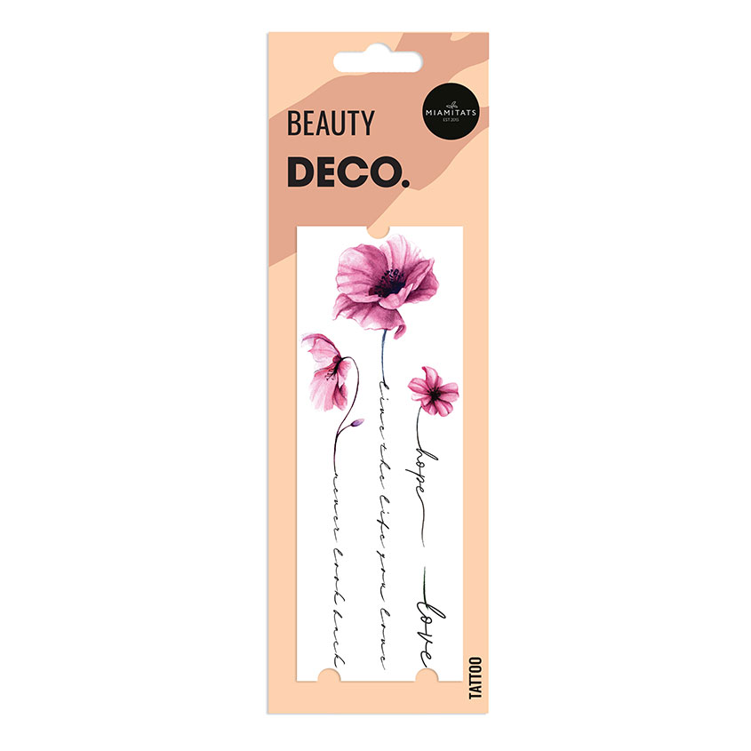 

Татуировка для тела DECO. FLORAL by Miami tattoos переводная Love Hope