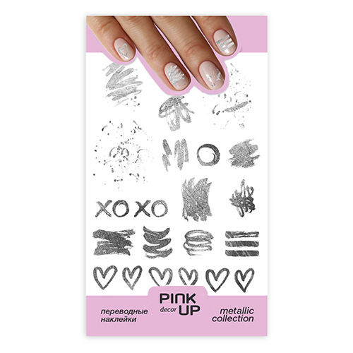 

Наклейки для ногтей PINK UP DECOR METALLIC переводные тон 640