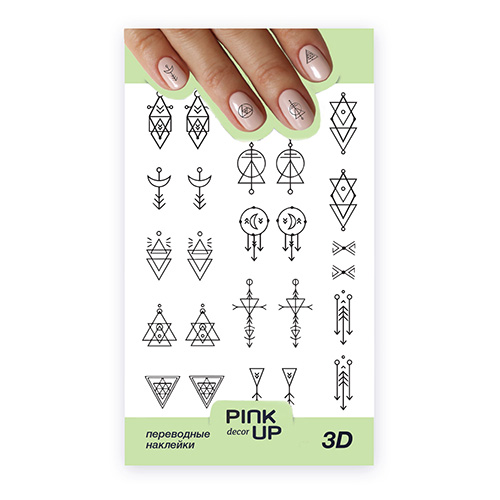 

Наклейки для ногтей PINK UP DECOR 3D переводные тон 714