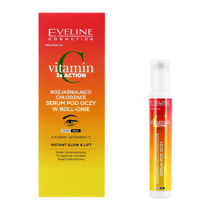 

Крем-сыворотка для контура глаз EVELINE VITAMIN C осветляющая охлаждающая 15 мл