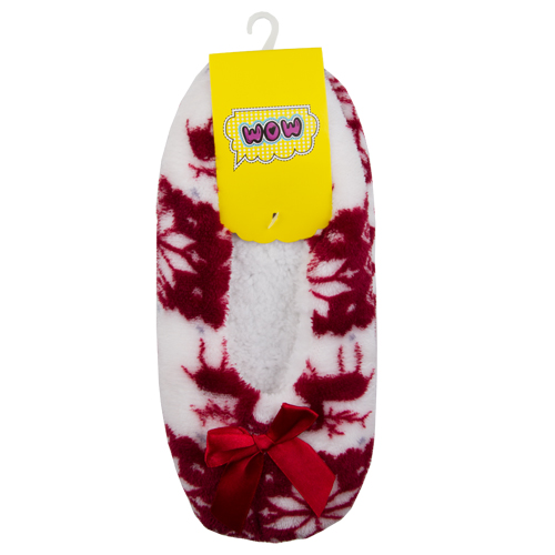 

Тапочки с бантиком SOCKS красные, one size