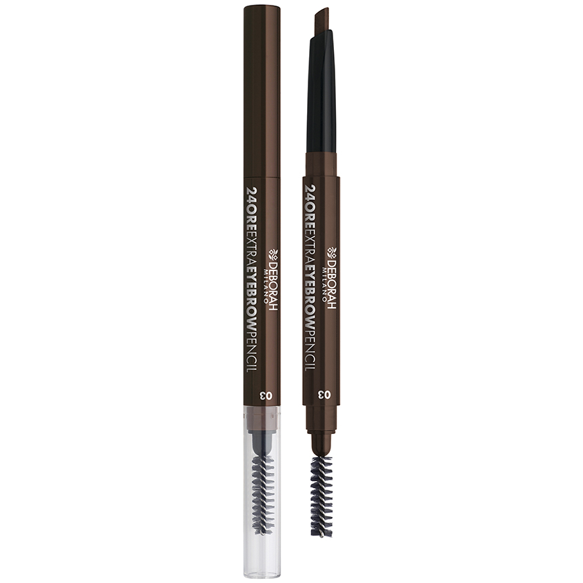 Карандаш для бровей DEBORAH 24ORE EXTRA EYEBROW PENCIL стокий тон 03 темный