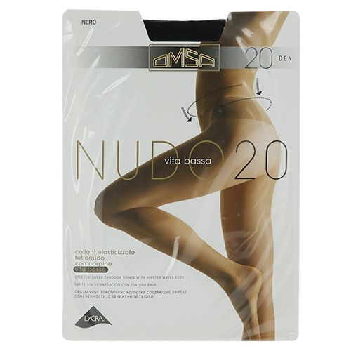 

Колготки женские OMSA NUDO Vita Bassa 20 den тон Nero р-р 4