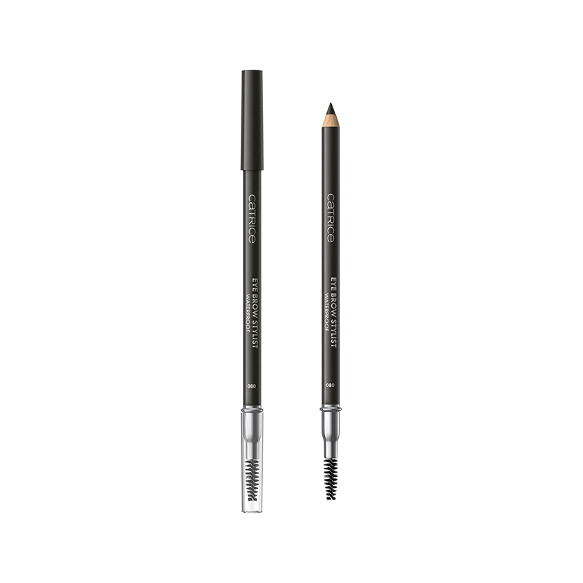 Карандаш для бровей CATRICE EYE BROW STYLIST водостойкий с щеточкой тон 080 Back to black