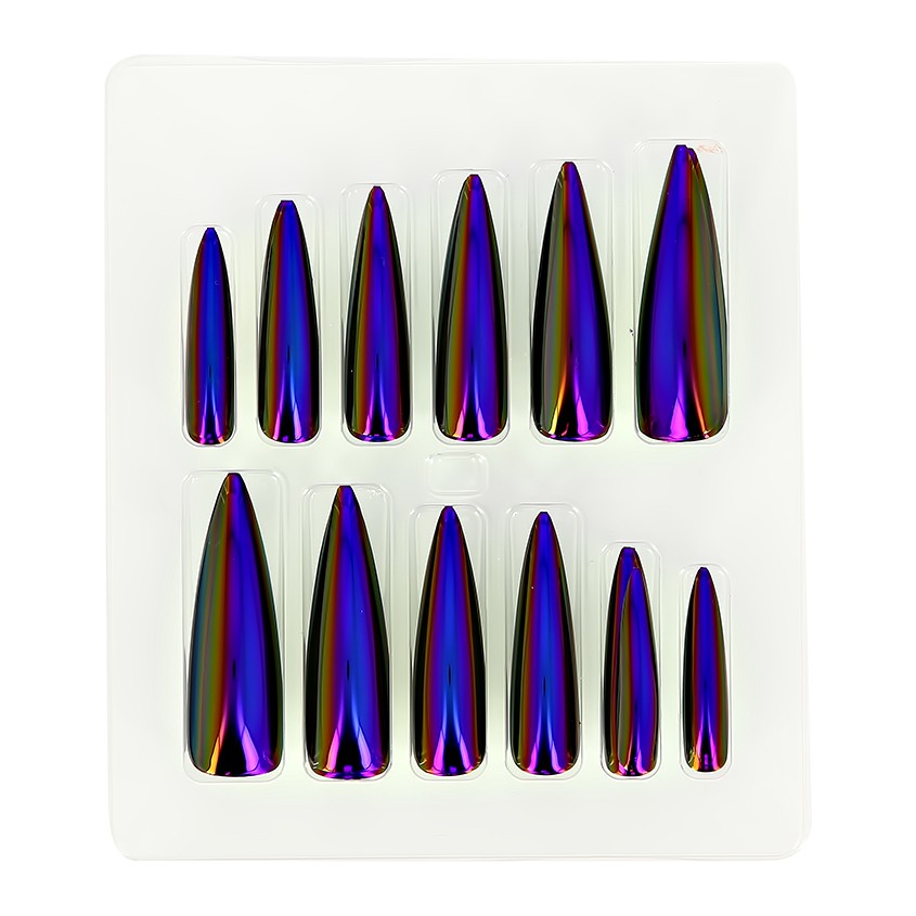 Набор накладных ногтей с клеевыми стикерами `DECO.` FEROSH violet (24 шт + клеевые стикеры 24 шт)