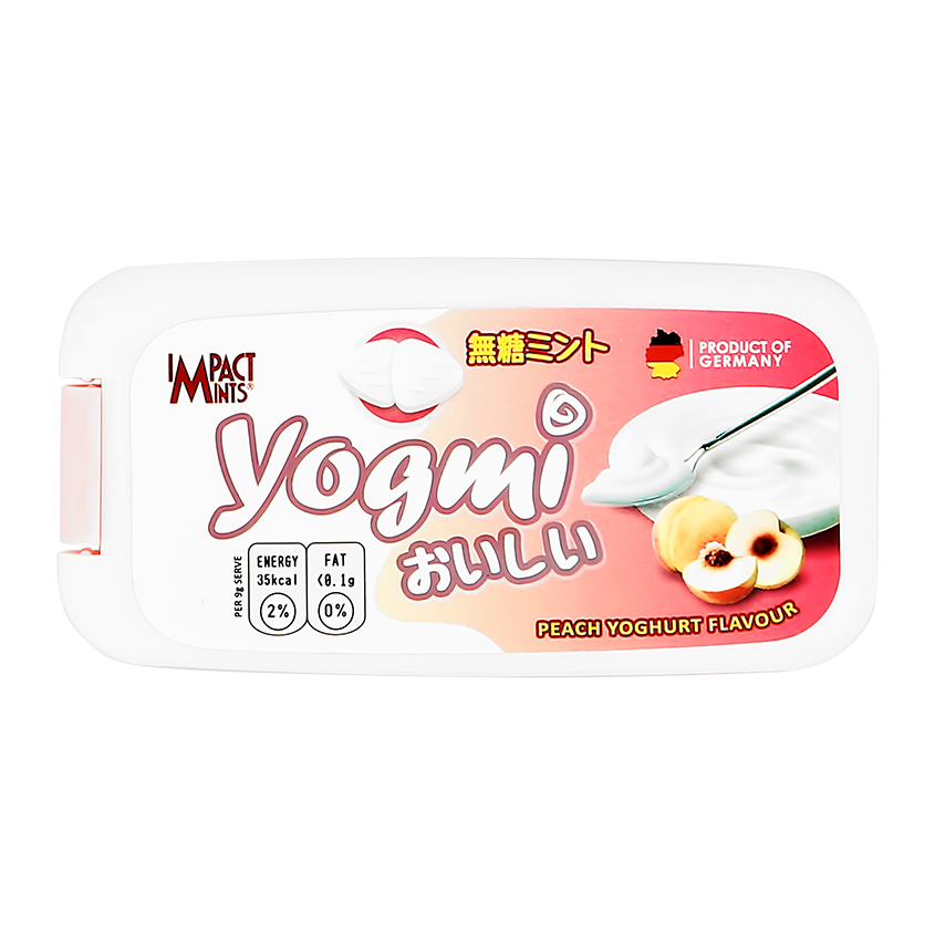 Освежающее драже IMPACT MINTS YOGMI без сахара со вкусом йогурта с персиком 9 г освежающие драже фруктовое ассорти 12 г