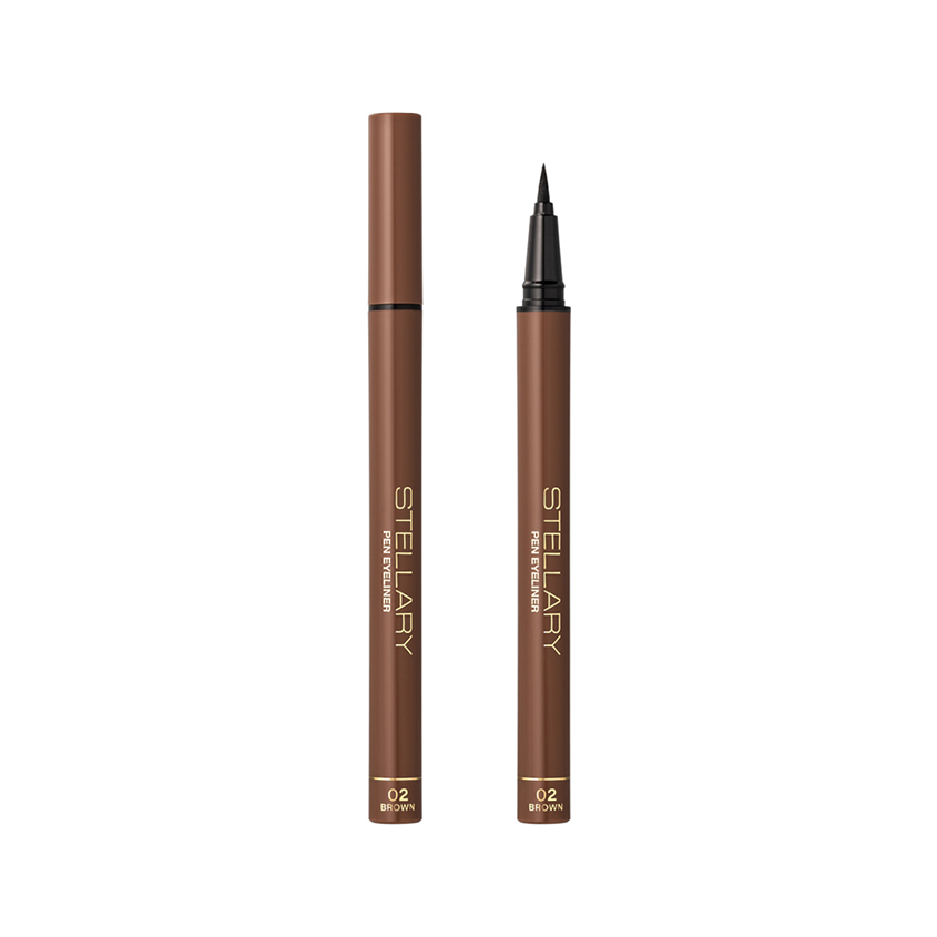 Подводка для глаз STELLARY EYELINER PEN с фетровым аппликатором тон 02 Коричневый