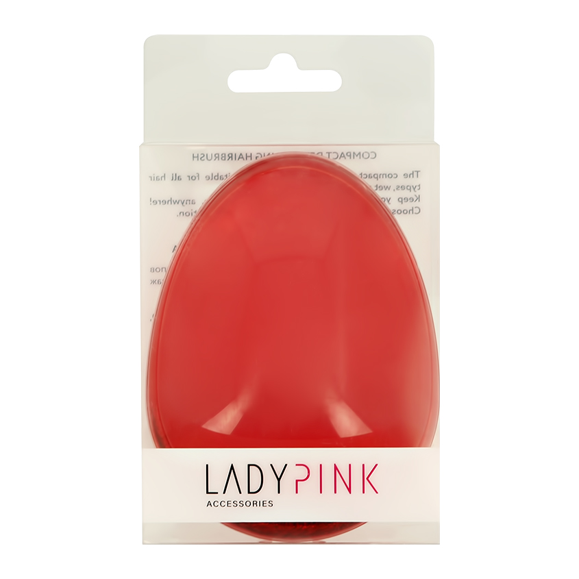 Расческа для волос распутывающая `LADY PINK` красная