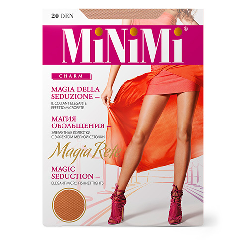 

Колготки женские MINIMI MAGIA RETE с эффектом мелкой сеточки тон Caramello р-р 2