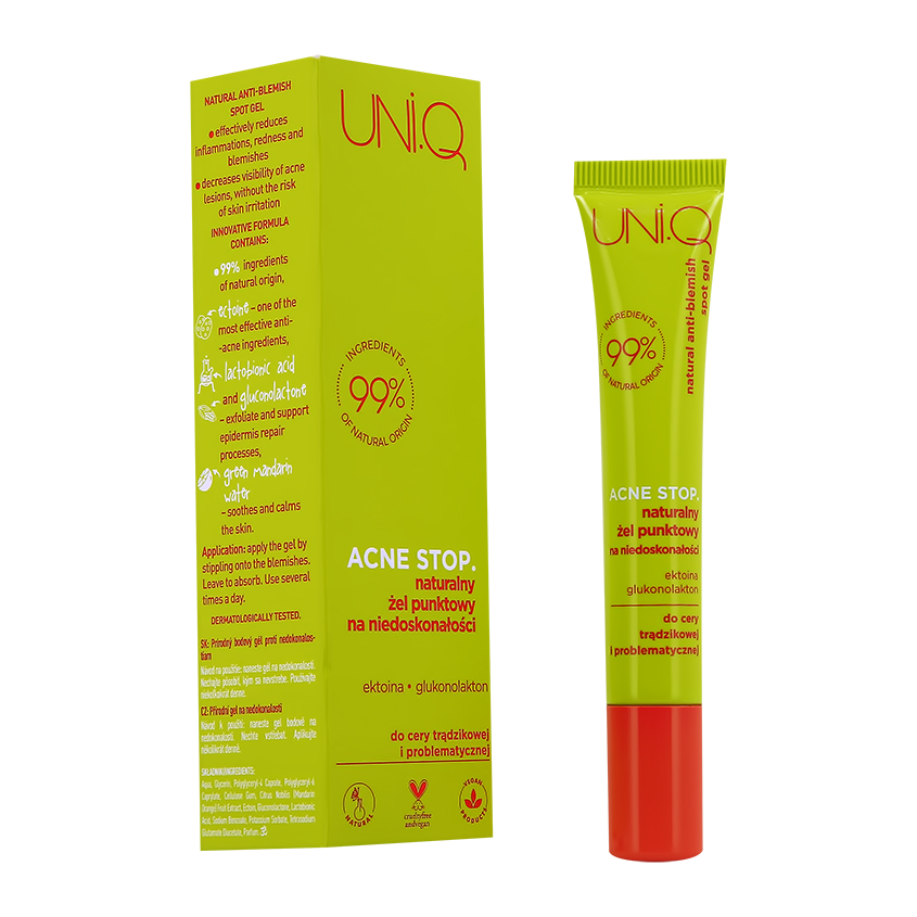 Точечный гель для лица UNI.Q ACNE STOP с эктоином и лактобионовой кислотой против несовершенств кожи 20 мл