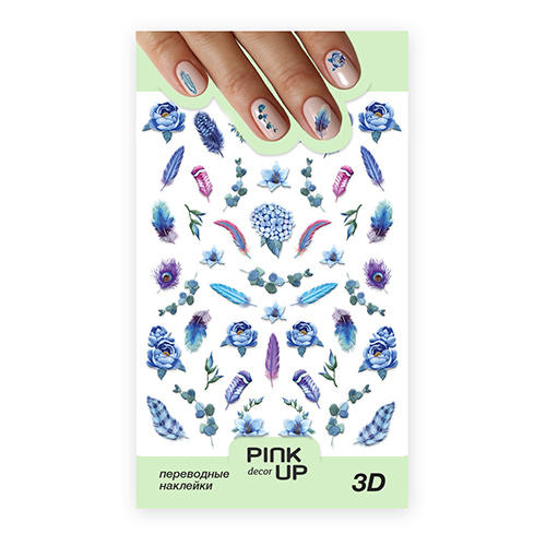 

Наклейки для ногтей PINK UP DECOR 3D переводные тон 661