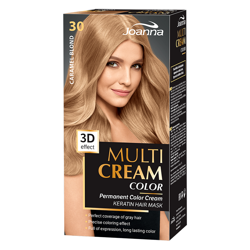 JOANNA Краска для волос JOANNA MULTI CREAM 3D Карамельный блонд тон 30