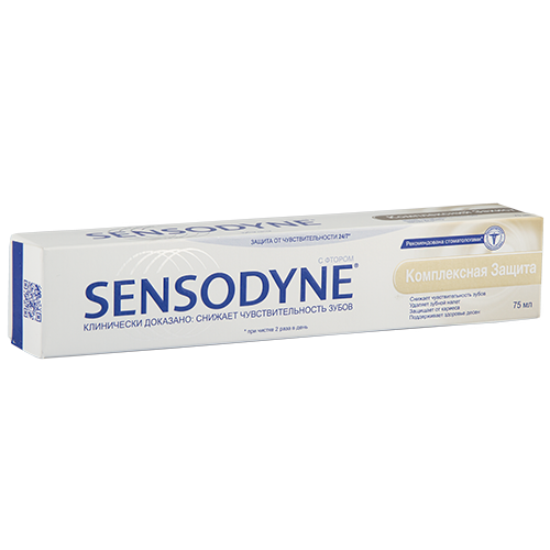 

Паста зубная SENSODYNE Комплексная защита с фтором, снижает чувствительность зубов 75 мл