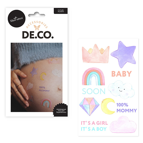 

Набор татуировок для тела для будущих мам DECO. by Miami tattoos Future mummy