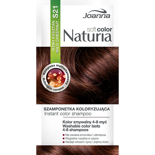 

Оттеночный шампунь для волос JOANNA NATURIA SOFT тон 21 Дикий каштан