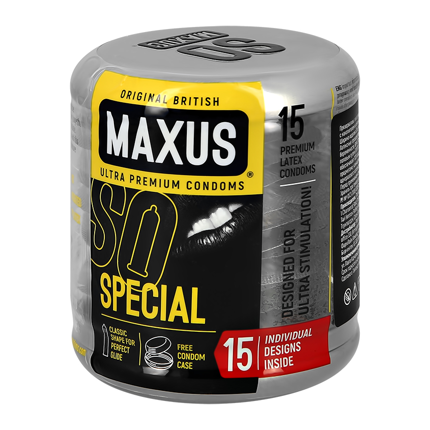 Презервативы MAXUS точечно-ребристые с кейсом 15 шт