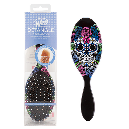 Расческа для волос WET BRUSH ORIGINAL DETANGLER SUGAR SKULLS фиолетово-розовая