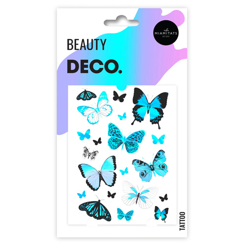 

Татуировка для тела DECO. HOLOGRAPHIC by Miami tattoos переводная Butterflies
