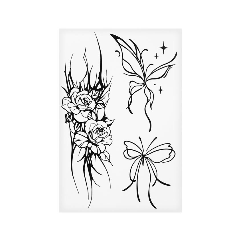 Татуировка для тела DECO. переводная flowers and butterfly