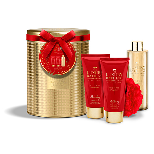 

Набор подарочный женский THE LUXURY BATHING BY GRACE COLE WILD FIG & CRANBERRY пена для ванны 250 мл, гель для душа 150 мл, крем для тела 150 мл, мочалка