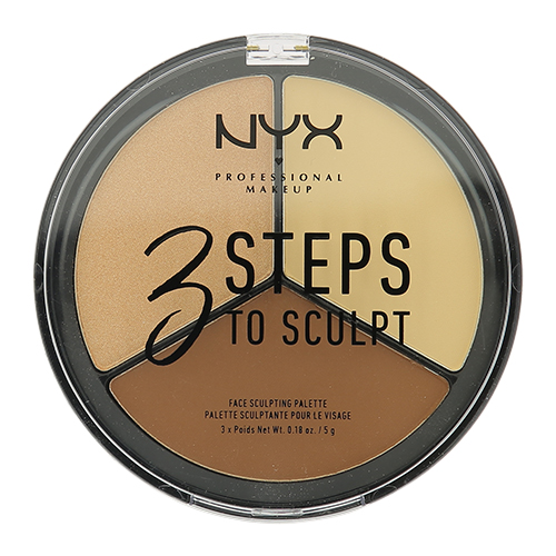 Палетка для скульптурирования `NYX PROFESSIONAL MAKEUP` 3 STEPS TO SCULPT FACE тон 02 light