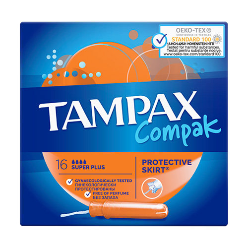 Тампоны с аппликатором TAMPAX COMPAK Super Plus 16 шт тампоны tampax compak regular 16 шт