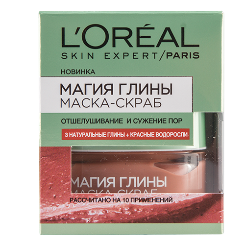 Маска-скраб для лица `LOREAL` МАГИЯ ГЛИНЫ Отшелушивание и сужение пор 50 мл LOreal
