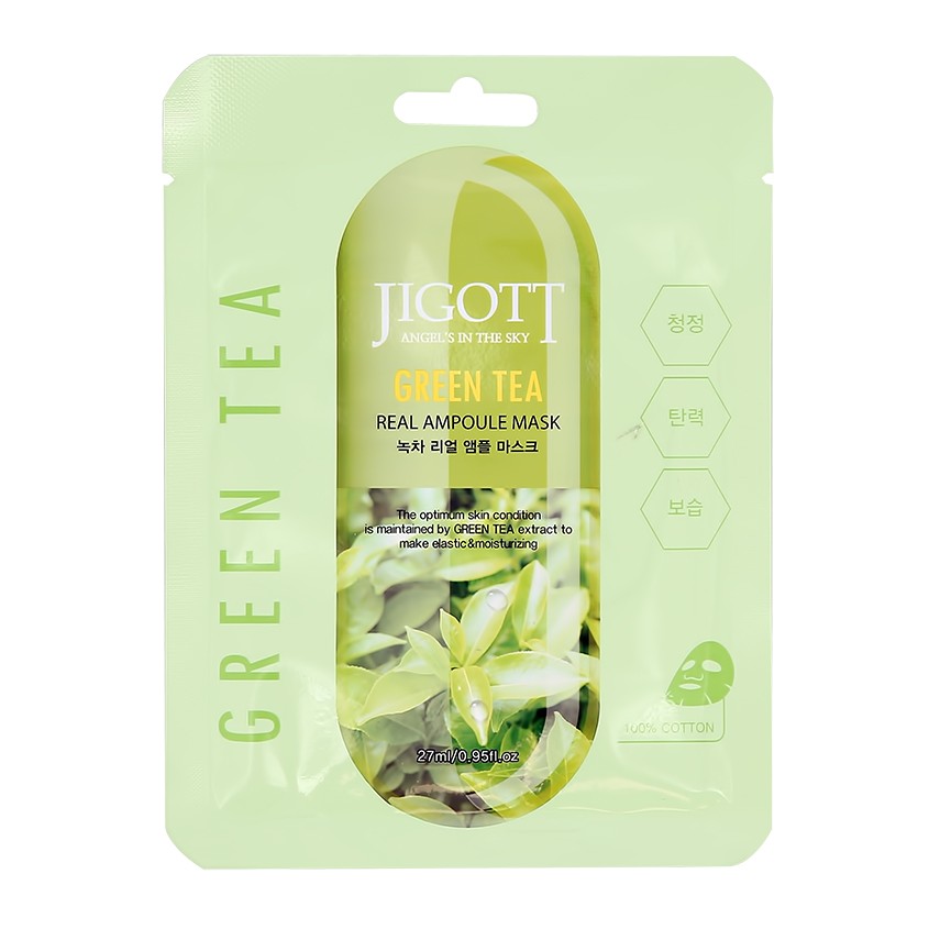 Маска для лица JIGOTT с экстрактом зеленого чая антиоксидантная 27 мл маска для лица jigott маска для лица с экстрактом зеленого чая антиоксидантная